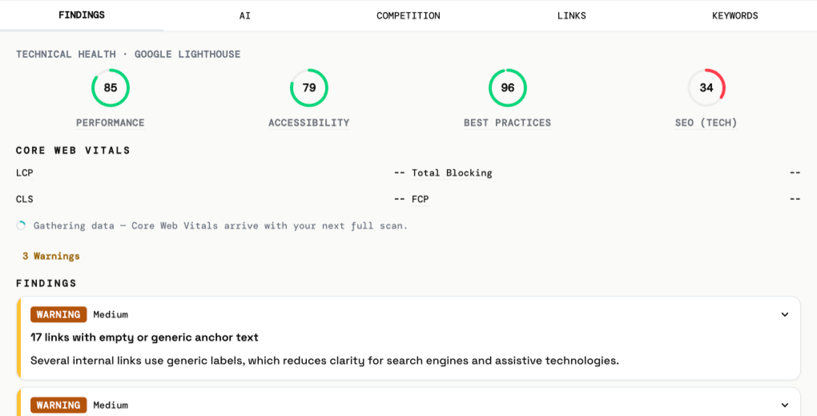 Best CEO report — Findings tab
